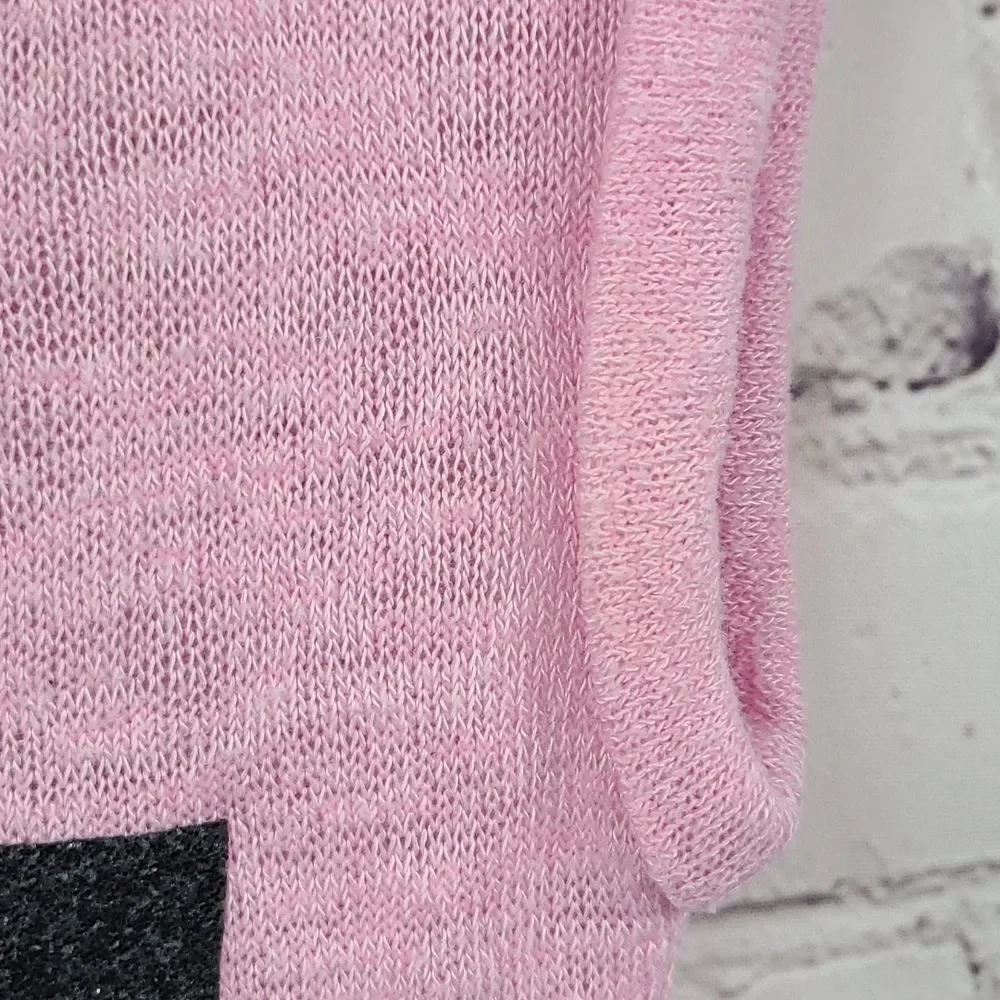 Justice Girls Pink Glitter Knot Front Shirt “Kind Is The New Cool” Slub Knit 8